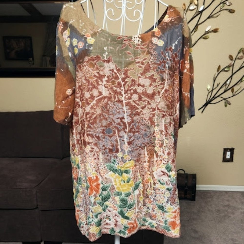 NWT Lotus sz XL floral print top